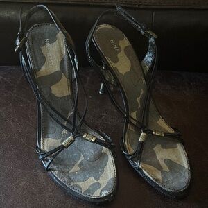 Nine West Black Heeled Slingback Shoes